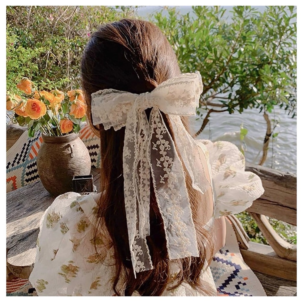 New! Free People Ivory Lace Cottagecore Bohemia Hair Barrette Clip
